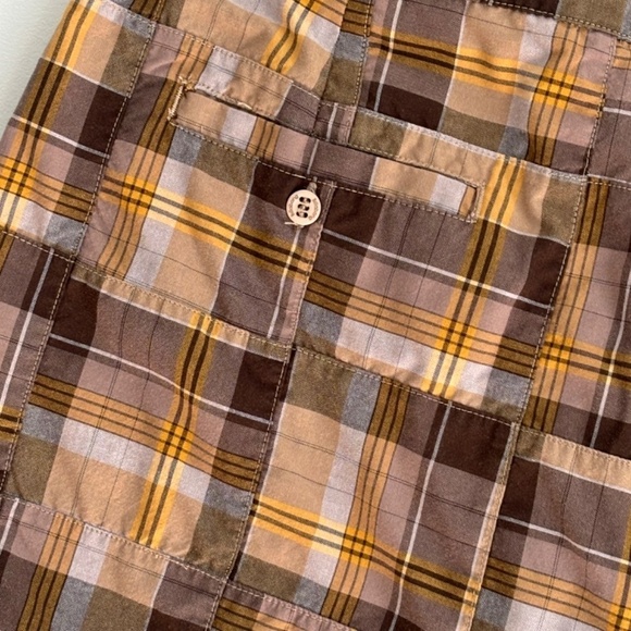 Billabong plaid shorts browns and yellow size 38 - Picture 7 of 16